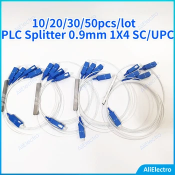 10/20/30/50tk/palju 0,9 mm Terasest Toru fiiberoptiliste PLC Splitter 1X4 SC/UPC Mini Blockless G657A1 0,9 mm 1M KS UPC APC Pistik