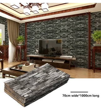 10 M Rull 3D Retro Telliskivi Muster isekleepuvad Seina Kleebised PVC Lakke Kleebis Vahu jaoks Taustapildi elutuba Home Decor