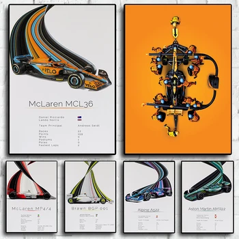 2023 F1 Team Racing Plakat Esteetika Luksus Supercars Sport Auto Gtr Motorsport Lõuend Print Seina Art Racer Garaaž, Tuba Decor