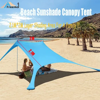 3-5 Isikute Perekonna Rannas Päikesevarju 2M/3M Suur Ala Kerge Päikese Vari Telk Sandbag UPF50+ UV Suur Kaasaskantav Beach Võrade