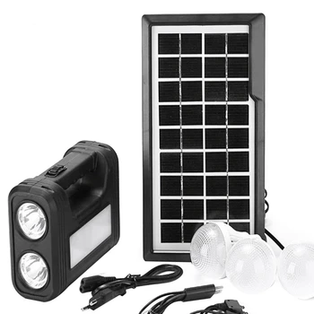 3.5 W Päikese Paneeli Valgus 3 Pirn Komplekt Taskulamp Energiasäästu Päikese Valgus Väljas Sise-Laetav LED Valgus