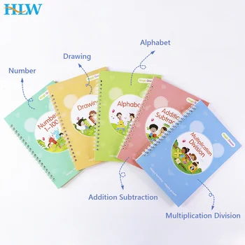 4 Magic Copybooks Laste Mänguasi Kirjalikult Korduvkasutatavad Tasuta Pühkides inglise araabia Matemaatika Joonis Kirjutamise Tava