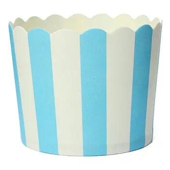 50 X Cupcake Wrapper Paber Kook Juhul Küpsetamine Tassi Liner Muffin Magustoit Küpsetamine Tassi,Sinine Triibuline