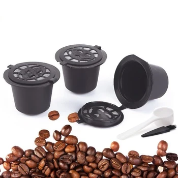 5tk Korduvtäidetavaid Korduvkasutatavad Kohvi Kapsel Filtrid Pintsli & Lusikas Jaoks Nespresso Kohvimasin Asendamine Tarvikute Komplekt