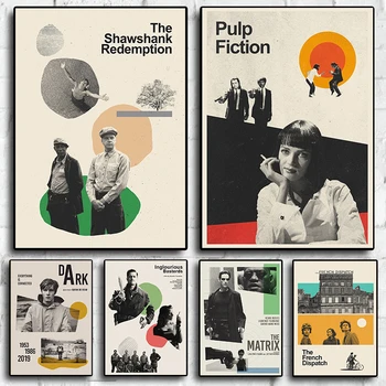 80s Vintage Põhjamaade Pop-Movie Poster Album Pulp Fiction The Shawshank Redemption Lõuend Seina Art Kodu Kaunistamiseks Koju, Tuba Decor