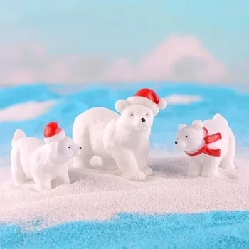 Armas Miniatuurne Jõulud jääkaru Kujukeste Aed Micro Lumi Maastik DIY Kodu Kaunistamiseks jõulupidu Dekoratsioon