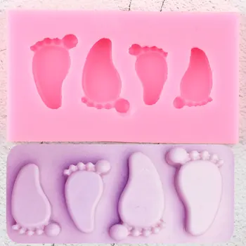 Baby Foot Silikoonist Vormid Šokolaadi Cupcake Torukübar Fondant Hallituse DIY Küpsetamine Kook Dekoreerimiseks Vahendid Candy Polymer Clay Vaik Hallitusseened