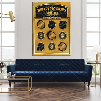 Bitcoin seina art, huvitav krüpteeritud kunsti mõeldud ettevõtjad oma elu, unikaalse office seina art teenetemärgi