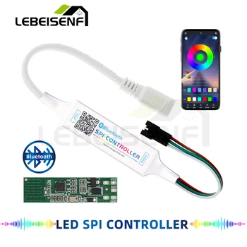 Bluetooth Mini LED SPI Töötleja SM 5-24V 200 Sensori Signaali Dimmer Smart APP Kontrolli RGB IC WS2811 WS2812B LED Riba Valgustus