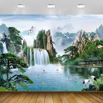 Custom 3D Seinast, Seinamaal Tapeet Hiina Juga maastikumaal elutuba, Magamistuba TV Seina Paber Kodu Kaunistamiseks Fresko