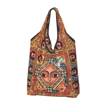 Custom Etioopia Iidne Kunst Shopping Naiste Kaasaskantav Suure Mahutavusega Toidupoed Shopper Tassima Kotid