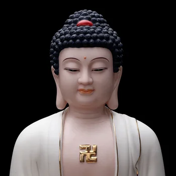 Dehua valge portselan keraamika Amitabha Buddha kuju Sakyamuni Buddha kolm aardeid Budistliku kaunistused Buddha