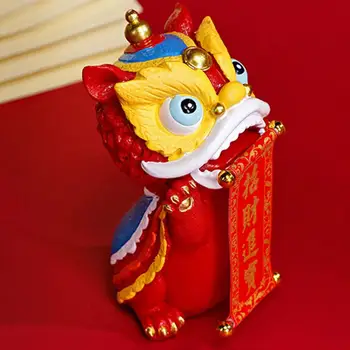 Dekoratiivsed Lõvi Tuba Hiina Uue Aasta Tantsu Lõvi Figuriin 2024 Maskott Kääbus Ornament Pulm Auto Kodu Kaunistamiseks