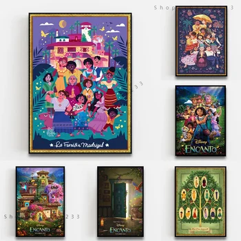 Disney Anime Encanto Filmi Plakat Prindi Cartoon Lossi Tüdruk Lõuend Seina Maali Kunst Seinamaaling Elutuba Decor Kodu Kaunistamiseks