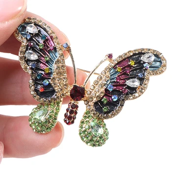 Elegantne Võlu Butterfly Pearl Sõle Naiste Rhinestone Suur Liblikas Ehted Värvikas Putukate Pin-Vintage Sall Accessorie