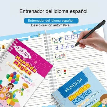 Hispaania Keele Laste Groove Scribbling Raamat Pen Kontrolli Koolituse Magic Scribbling Laste Montessori Jõulud Kingitus