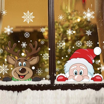 Häid Jõule Seina Kleebised Mood Santa Claus Aknas Tuba Teenetemärgi PVC-Vinüül Uus Aasta Kodu Decor Eemaldatav