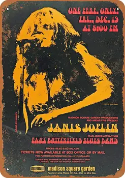 Isaric Tina Märk 1969 Janis at Madison Square Garden - Vintage Metal Märk 8 x 12 Tolli