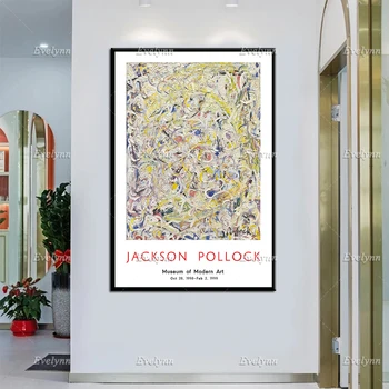 Jackson Pollock Näituse Plakat Jackson Pollock Prindi Moodsa Kunsti Pollock Plakat Abstraktse Kunsti Lõuend-Home Decor Seina Art Kingitus