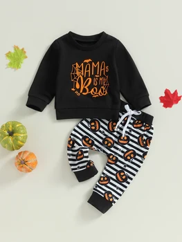Jumalik Väikelapse Halloween Kostüüm Komplekt Little Pumpkin Pullover ja Pikk Varrukas T-Särk Top Ideaalne Sügisel Sweatsuit