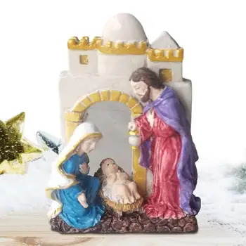 Jõulud Kristuse Stseen Mini Kristuse Stseen Figuriin Jeesuse Kuju Siseruumides Hooajaline Decors Uuringu Tuba, Veranda, Elutuba