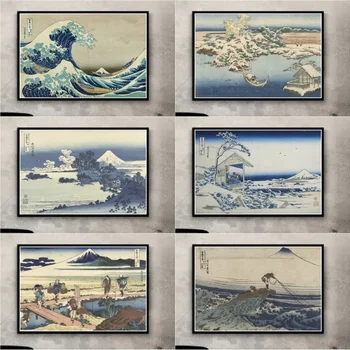 Kanagawa Vaated Mount Katsushika Laine Lõuendile Maali Plakatid Ja Pildid Seina Pildid Elutuba Teenetemärgi Home Decor