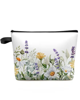 Kevadel Daisy Eukalüpt, Lavendel Meik Kott Pouch Travel Essentials Naiste Kosmeetika-Kotid Wc Korraldaja Ladustamise Penaali