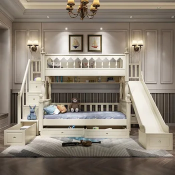 Laste Mööbel Poiss täispuidust Kõrge ja madala voodi Alla magama voodi Ema voodi