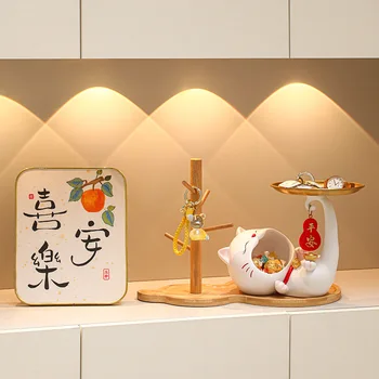 Loominguline Õnnelik Õnn kass Kodus hoidmine vaik Maneki-neko dekoratiivsed kaunistused võti hammas sissepääsu Housewarming kingitus