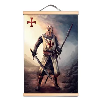 Luua Klassikaline Vaata Oma Tuba Selle Lõuend Leidke Maali - Vintage Knights Templar Armor Warrior Seina Art Plakat B2