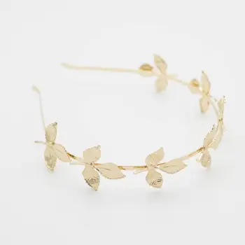 Metalli Sulam Leaf Tiaras Kroonid Naiste Peapaelad Pulm Kuldset Värvi Juuksed Hoop Juuksed Crown Ehted