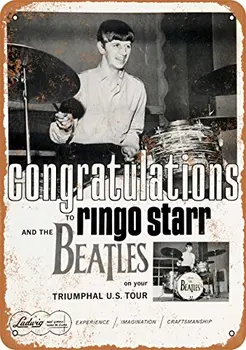 Metallist Märk - 1964 Ringo Star Ludwig - Vintage Ilme Seina Decor Kohvik ja Baar Pubi Kodu Õlle Teenetemärgi Käsitöö