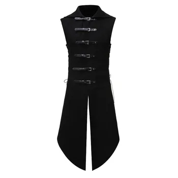 Must Keskaja Victoria Vest Meeste Vest 2023 Brändi Varrukateta Tailcoat Jope Meestele Renessanss Warrior Vest Särgid XXL