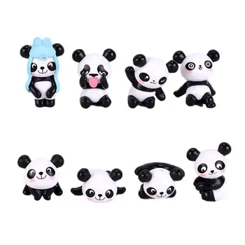 Panda Auto Armatuurlauale Kaunistamiseks Armas Panda Ornament Panda Mänguasi 8pcs Väike Panda Nukk Saada 20 Traceless Liimi Pool Arvuti