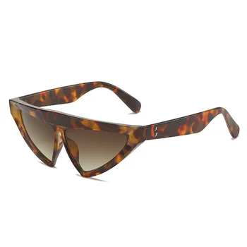 Retro Cat Eye Päikeseprillid Naiste Mood Brändi Disainer Kolmnurk Raami Tooni UV400 Mehed Trendid Leopard Sinine Kollane Päikese Prillid