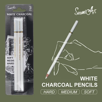 SeamiArt 3tk Valge Soft/Medium/Hard Süsi Pliiats Joonistage Süsiniku Pen Eskiis Art Vahendid Kontori koolitarbed Pliiatsid