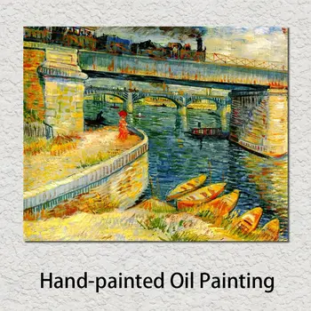 Silla Maastiku Lõuend Kunsti, Käsitöö Van Gogh Maalid Üle Seine Kell Asnieres Impressionism Kunsti Asukoht Hotel Decor