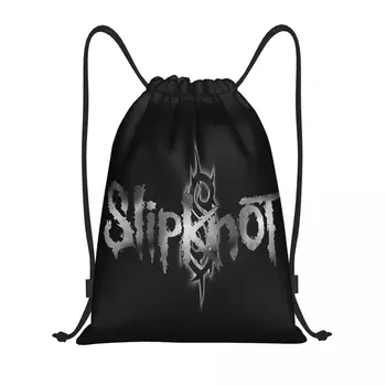 Slipknots Heavy Metal Pingutusnöör Seljakott Naised Mehed Jõusaal Sport Sackpack Kokkupandav Rock Muusika Shopping Bag Koti