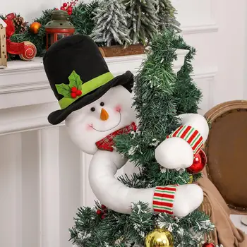 Snowman Christmas Tree Torukübar Riie Jõulupuu Torukübar Pidulik Jõulupuu Torukübar Jumalik Cartoon Pikk Arm Santa Claus
