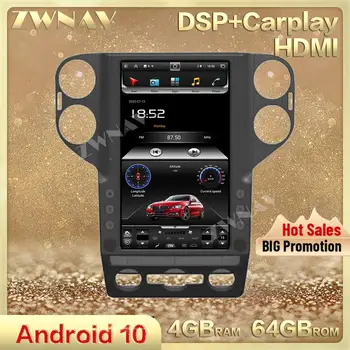 Tesa - Stiilis vertikaalsete Saal 4+64GB Android 10.0 auto multimeedia mängija Volkswagen Touran 2010+ autoraadio stereo GPS juhtseade