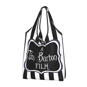 Tim Burtoni Film Toidukaubad Kandekotid Kohandatud Shopper Õla Kott Suur Võimsus Kaasaskantav Õudus-Fantaasia Film Käekott