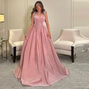 Xijun Elegantne Saudi Araabia Õhtukleidid Profileeritud Crystal Varrukateta-Line Volt Ruched Tanssiaiset Kleit, Formaalne Pool Kleit