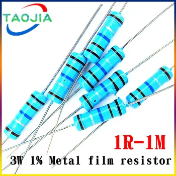 10tk 3W Metal film resistor 1% 1R ~ 1M 1R 4.7 R 10R 22R 33R 47R 1K 4.7 K 10K 100K 1 4.7 10 22 33 47 4K7 oomi