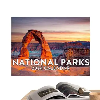 12-Kuu Looduse Kalender 2024 rahvuspargid seinakalender Kingitused Igakuine seinakalender Ilusad Maalilised Fotod Ameerika