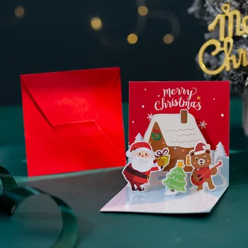 1tk Christmas tervituskaardi, Aitäh Kaardi Jõulud Ins Kokkuklapitavad Ümbrik Postkaartide Komplekt Õnnelik Uus Aasta Pidu Tarvikud
