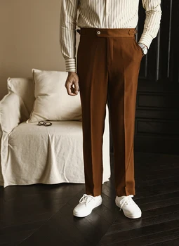 2023 Kevad-Suvine Meeste Mood Värviga Kleit Pant Mees Kõrge Vöökoht Sirge Ülikond Püksid Meestele Äri Ametlik Püksid P165