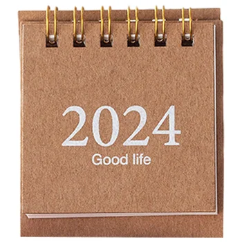 2024 Laua Kalender Tabel Desktop Raamatu Home Decor Väike Igapäevane Planeerija Õrn, Peen Büroo