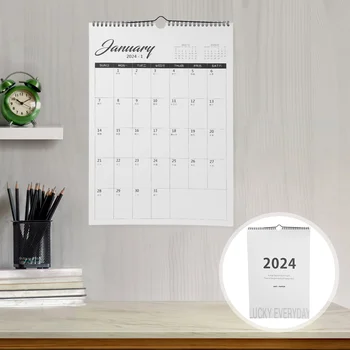 2024 Seinale paigaldatud Kalender A3 Planeerija Töö Punch (Õnne Väljaanne) (20239-202412) Suurte kontoripaberi