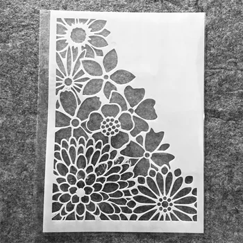 29cm A4 1/2 Chrysanthemum Lill DIY Kihilisus Šabloonid Seina Maali Külalisteraamatusse Värvimine Reljeef Album Dekoratiivsed Mall