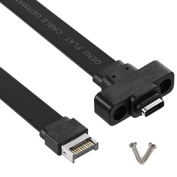 2X USB 3.1 Esipaneel Tüüp E Tüüp C pikendusjuhe ,Gen 2 (10 Gbit/S) Sise-Adapter-Kaabel,4 Kruvid (50Cm)